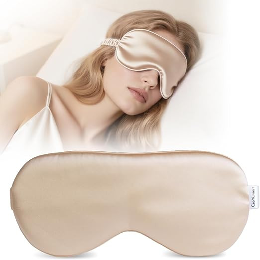 100% Pure Mulberry Silk Eye Mask - 22 Momme Adjustable Strap, Light Blocking, Silk Storage Bag & ... | Amazon (US)