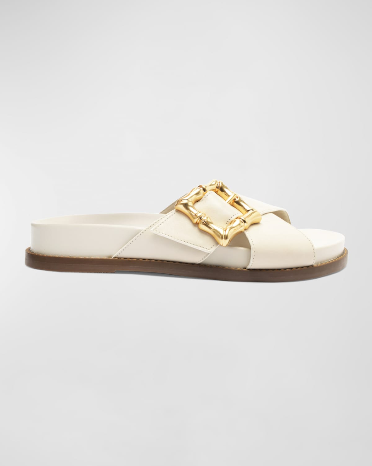 Enola Crisscross Buckle Leather Sandals | Neiman Marcus