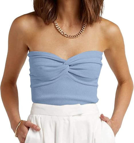 EFAN Womens Tube Tops Summer Outfits Cute Crop Tops 2026 Beach Vacation Spring Fashion Y2K Strapl... | Amazon (US)