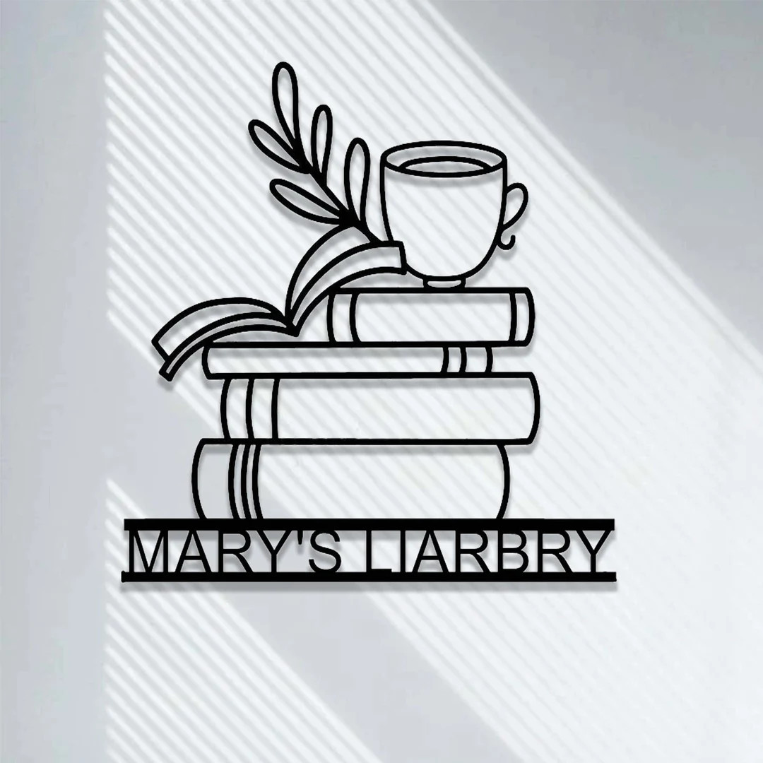 Personalized Books Metal Signbookshelf Signcustom Library - Etsy | Etsy (US)