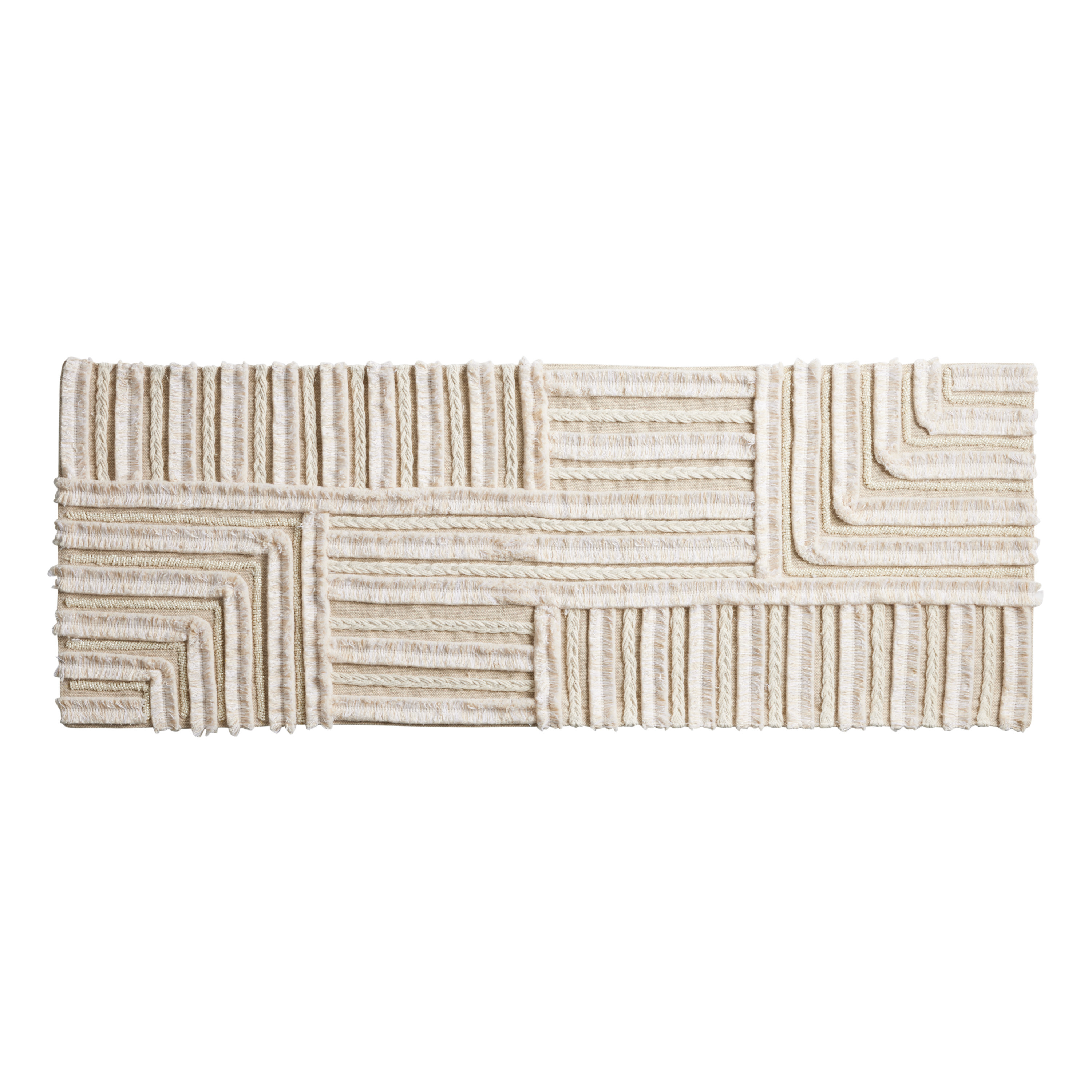 Cream Geometric Beaded Table Runner | World Market