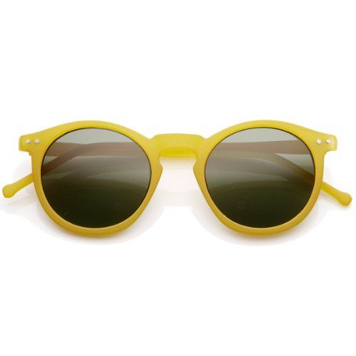 zeroUV - Vintage Inspired Round Horned P-3 Sunglasses with Key Hole Nose (Yellow) | Amazon (US)