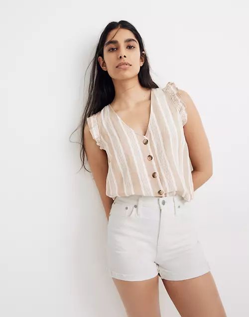 High-Rise Denim Shorts in Tile White | Madewell