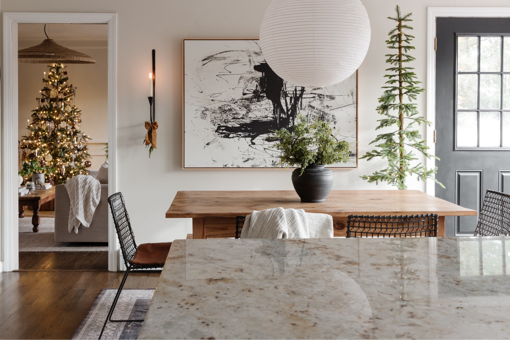 One of my favorite holiday views this year. The juniper stems are the perfect simple touch, I need to get some more! 

#LTKSeasonal #LTKHoliday #LTKhome