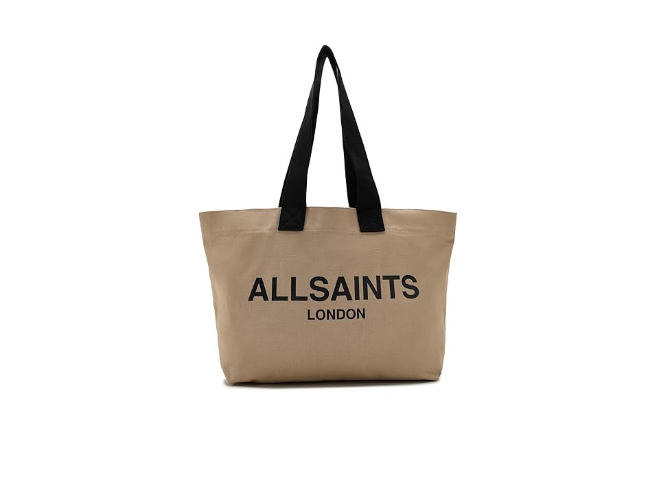 AllSaints Ali Canvas East/West Tote Tote Handbags Mink Brown, Canvas/Cotton/Leather | Zappos