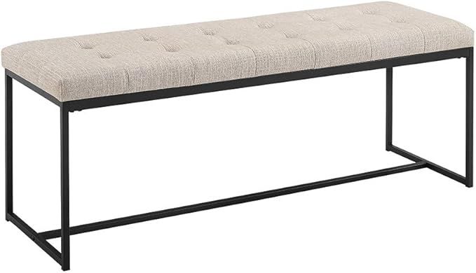 Walker Edison Modern Tufted Upholstered Entryway Bench Cushion Hallway Metal Bedroom Bench Ottoma... | Amazon (US)