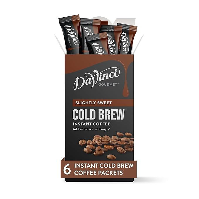 DaVinci Gourmet Slightly Sweet Cold Brew Stick Pack, Instant Coffee Powder, 6 Count (Pack of 1) | Amazon (US)
