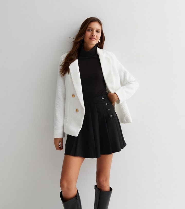 White Bouclé Utility Blazer
						
						Add to Saved Items
						Remove from Saved Items | New Look (UK)