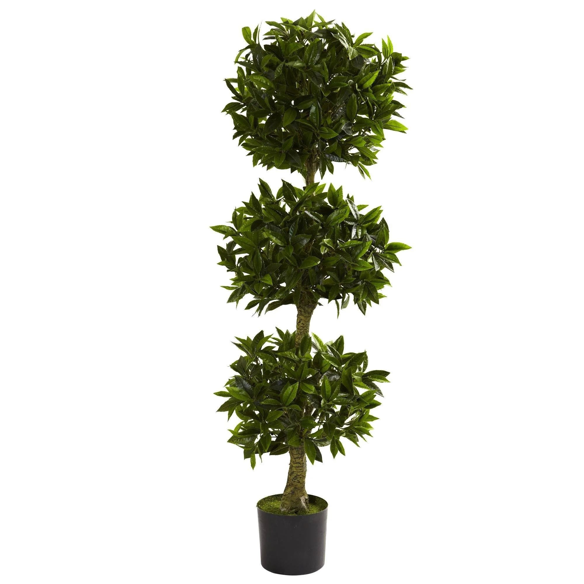 5' Triple Bay Leaf Topiary UV Resistant (Indoor/Outdoor) | Nearly Natural | Nearly Natural