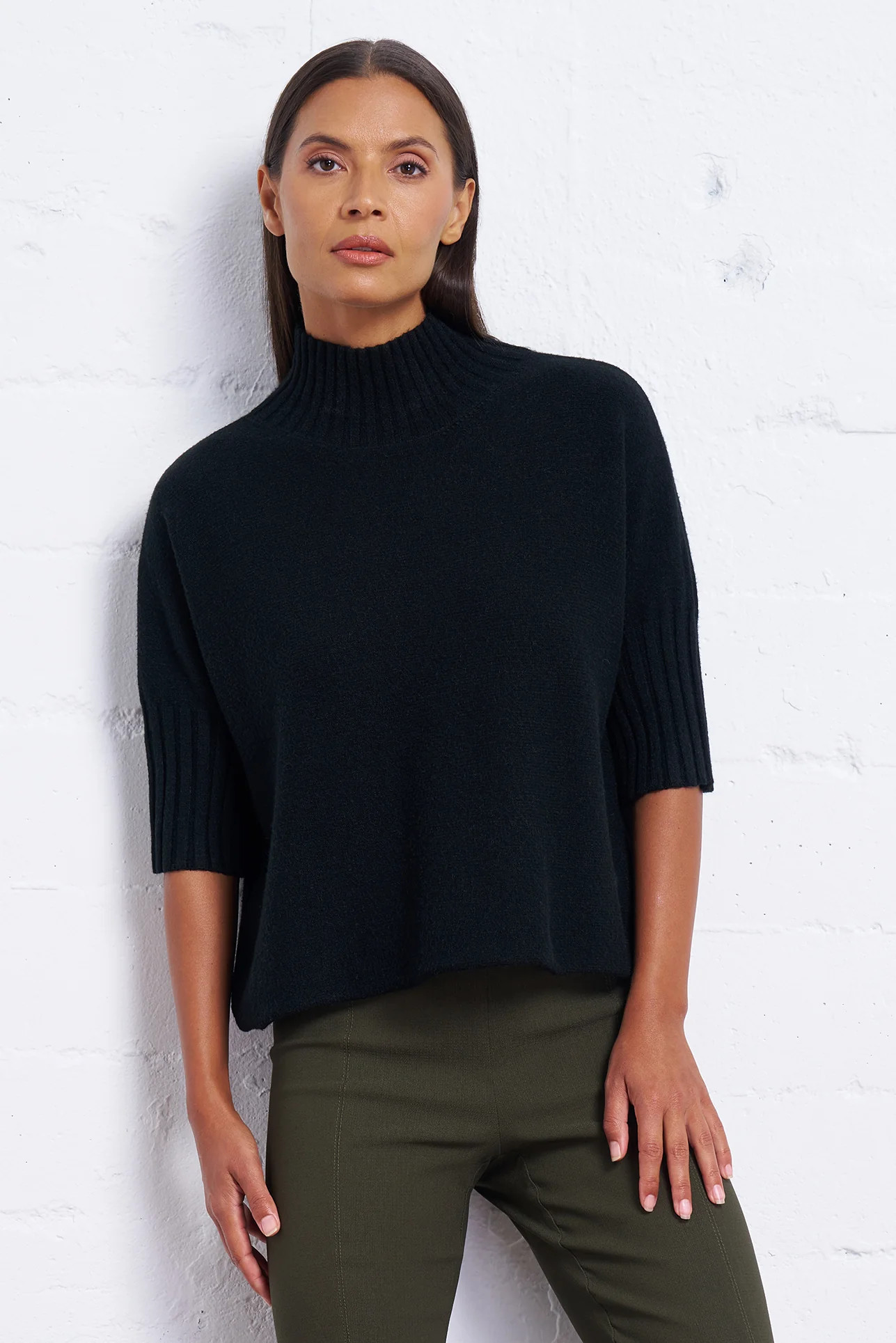 Funnel Neck Dolman Sweater - Cozy Year-Round Style | Franne Golde | Franne Golde