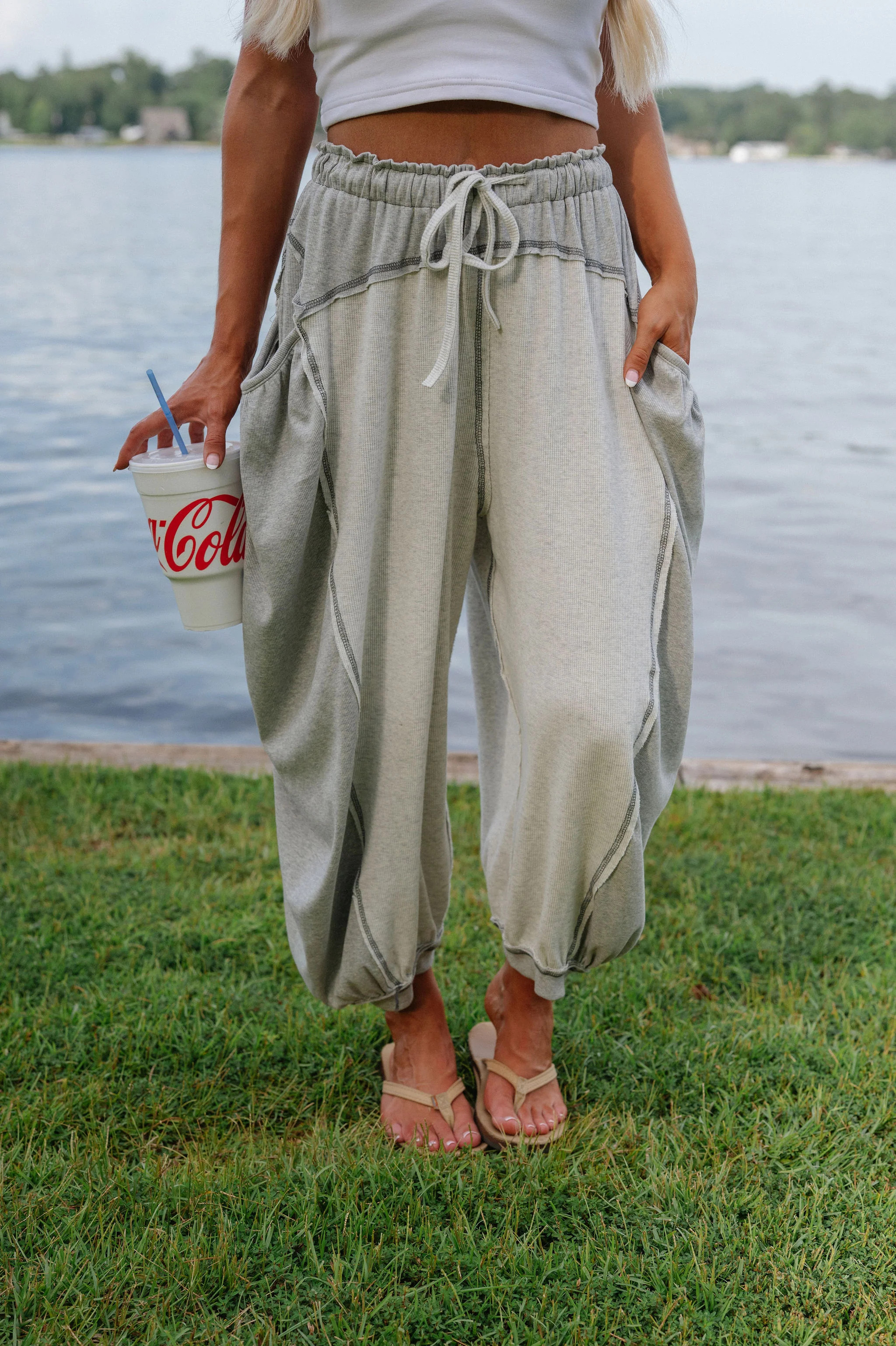 Jessie Relaxed Pants-Heather Grey | These Three