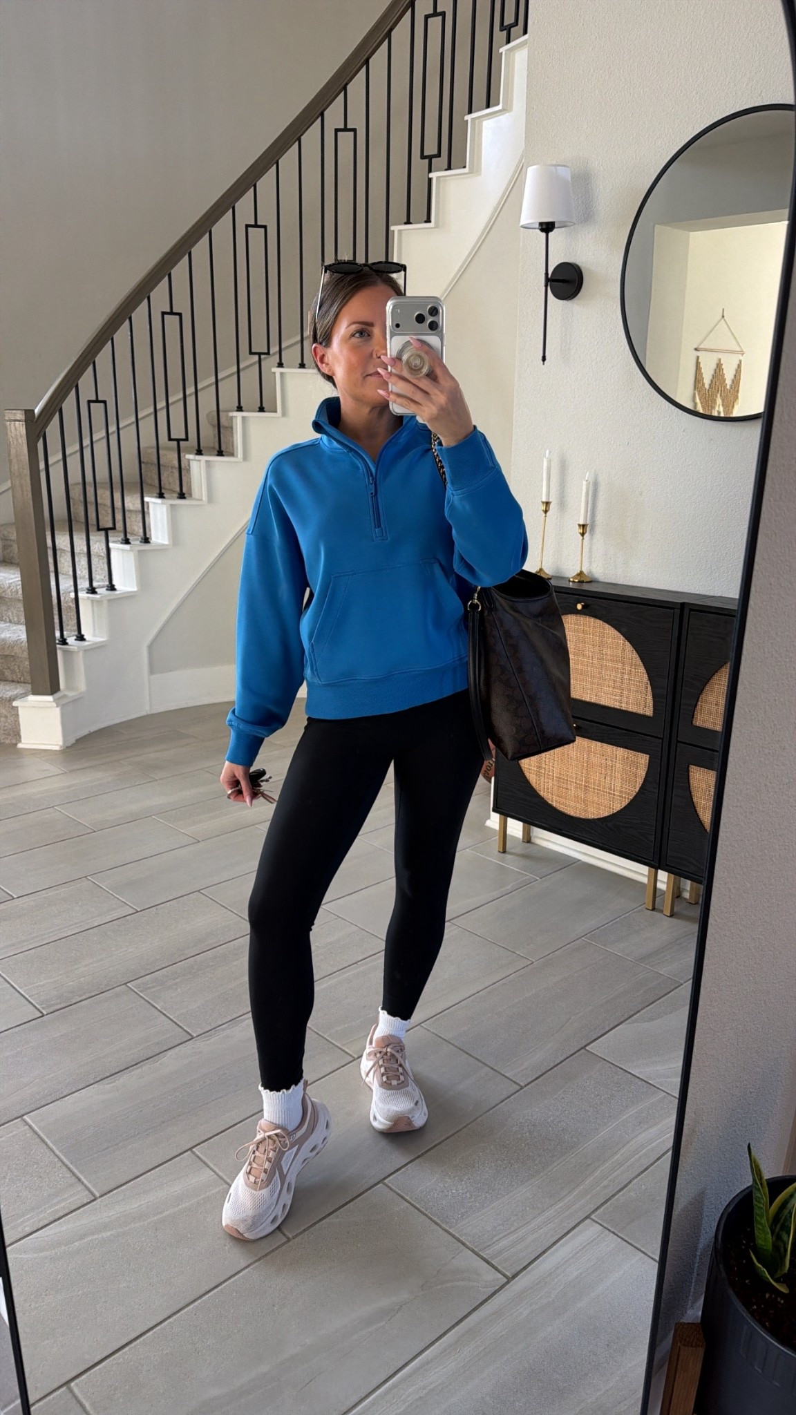 SAHM ootd 💙 taking our oldest boy out for a lunch date! The pullover is linked but this color isn’t available. 

#LTKootd #LTKSaleAlert #LTKActive