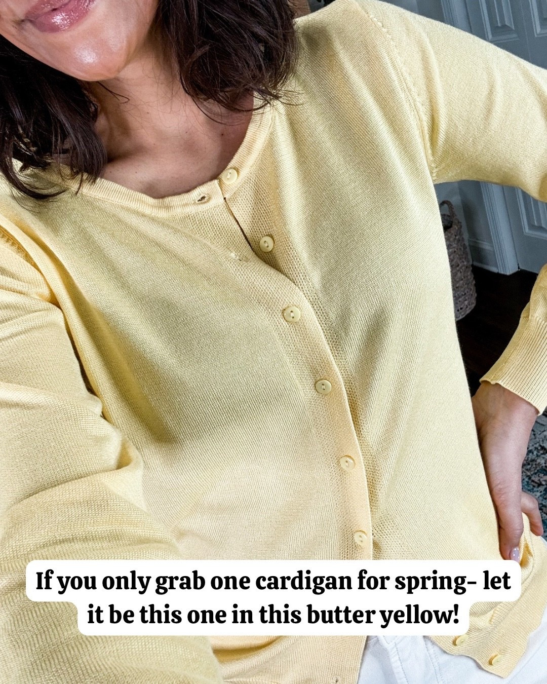 The prettiest yellow cardigan and I love the fabric ! 

#LTKootd #LTKWorkwear #LTKgrwm