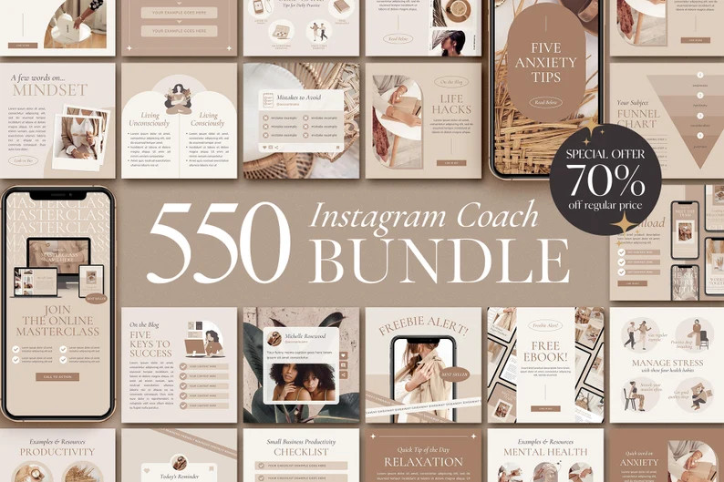 Instagram template Bundle for Coaches & Course Creators: Instagram posts, IG Stories, Carousel po... | Etsy (CAD)