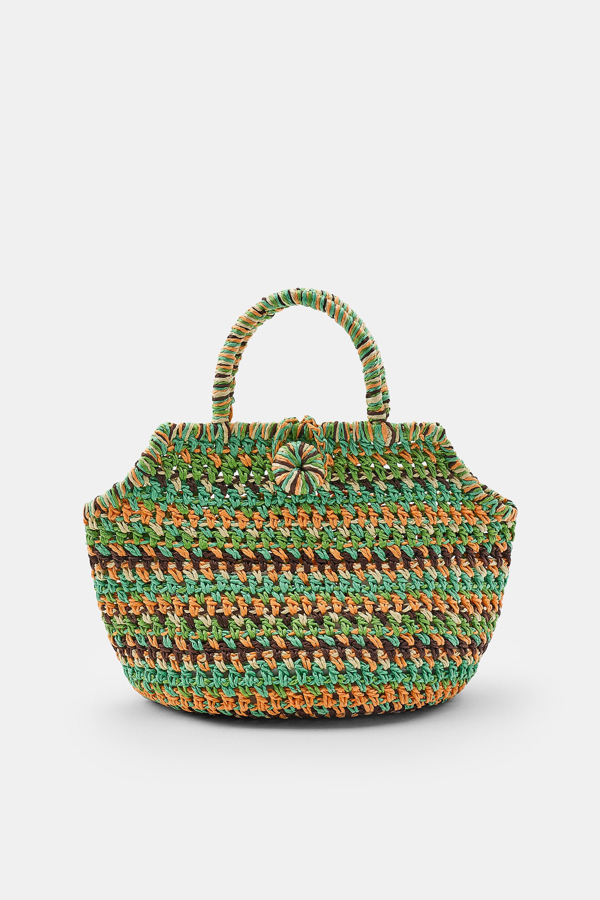 MINI STRIPED WOVEN BASKET BAG | Zara US