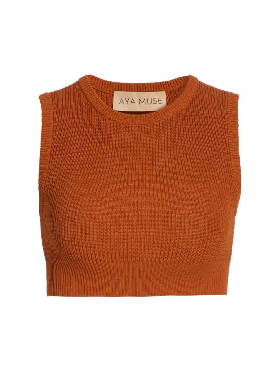 Shop Aya Muse Uron Knit Cropped Top | Saks Fifth Avenue | Saks Fifth Avenue