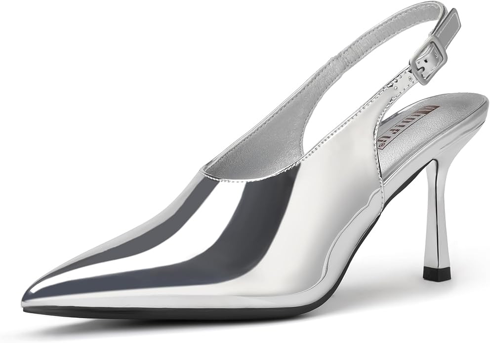 IDIFU IN4 Slingback Closed Toe Heels Women's Pumps High Stiletto Pointed Toe Heels Prom Wedding W... | Amazon (US)