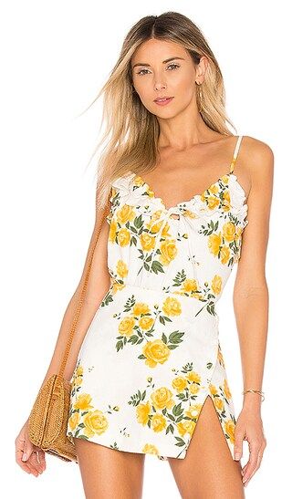L'Academie The Flora Top in Yellow Rose | Revolve Clothing (Global)