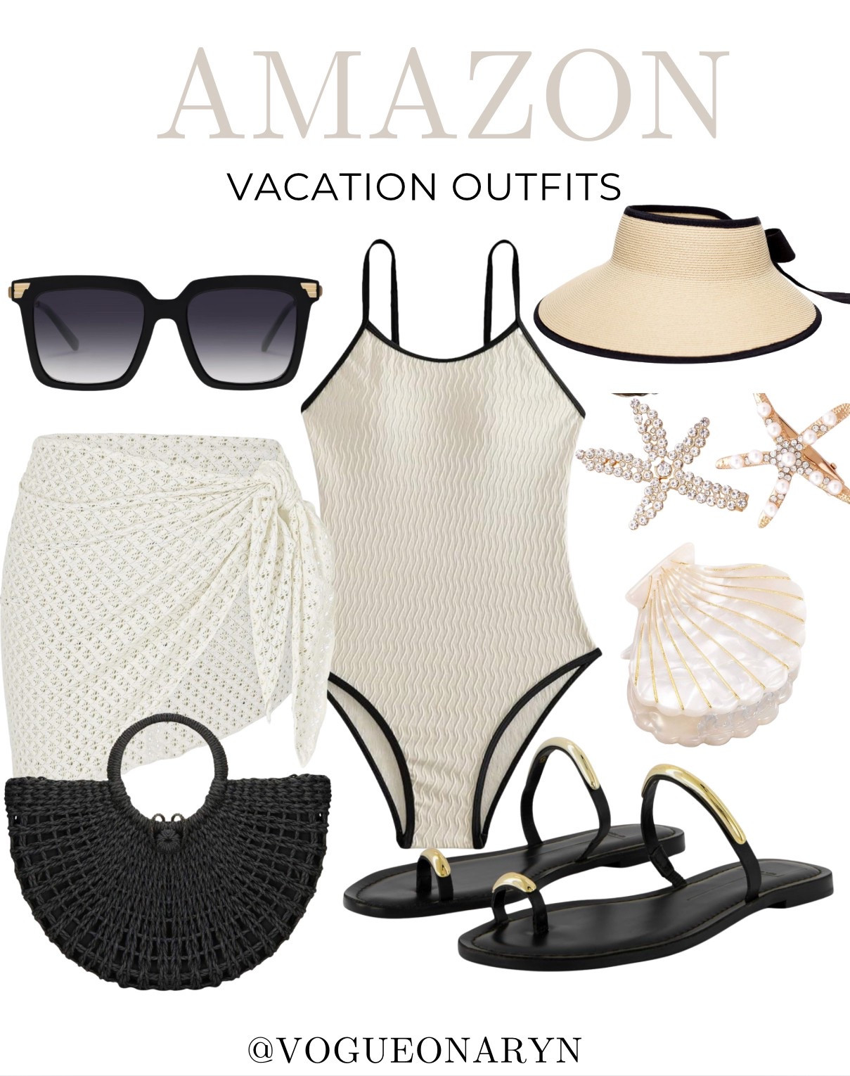 Amazon vacation outfits , resort wear , vacation outfits , one piece swimsuit , swim coverup , sandals , beach bag , amazon fashion 

#LTKSwim #LTKTravel #LTKFindsUnder50