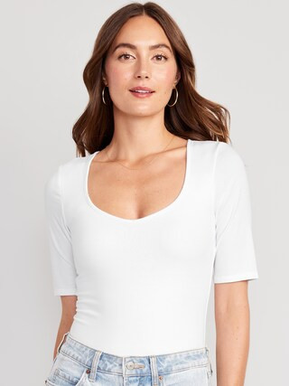 Short Sleeve Sweetheart Bodysuit for Women | Old Navy (US)