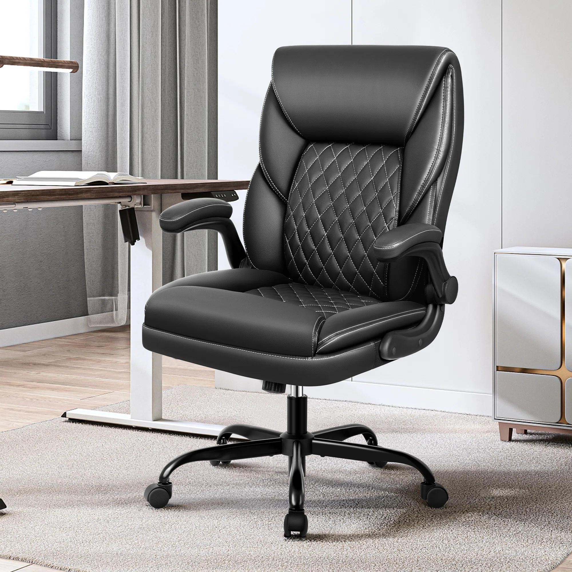 Ergonomic Faux Leather Home Office Chair | Wayfair North America