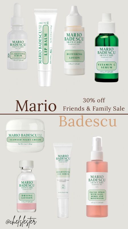 Mario Badescu Friends and Family sale: 30% off site wide - automatically applied at checkout + free shipping over $35 and free gift with purchases over $65! 

#LTKsalealert #LTKbeauty #LTKfindsunder50