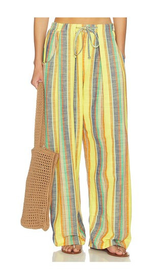 Free People Chambers Laid Back Stripe Pant in Yellow. - size XS | Revolve Clothing (Global)