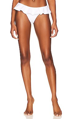 MILLY Cabana Ruffle Bikini Bottom in White from Revolve.com | Revolve Clothing (Global)