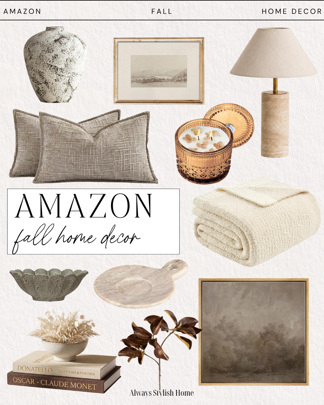 🍂🤎 Amazon Fall Home Decor Finds! Sharing cozy, neutral + elevated fall home decor from Amazon that makes your space feel ready for the season without going overboard on orange!

Think warm earthy tones, cozy textures, faux fall stems, decorative pillows, candles, vases + seasonal accents that give your home that expensive designer-inspired look for less. ✨

Perfect for a fall living room refresh, cozy bedroom, entryway, kitchen + neutral fall decoratin*!

#AmazonHome #AmazonFallDecor #FallHomeDecor #AmazonHomeFinds #NeutralFallDecor #CozyFallDecor #FallDecorIdeas #DesignerLookForLess #LTKHome
 

 #LTKSeasonal #LTKHome