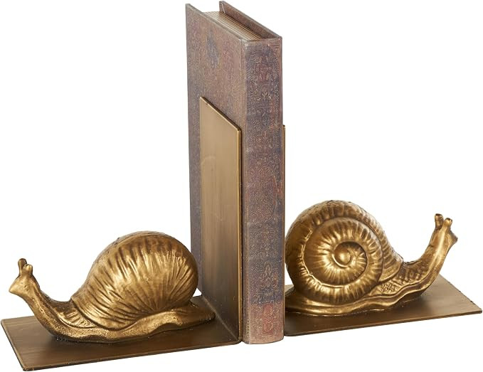 Deco 79 Metal Snail Decorative Bookends Crawling Non Skid Bookends, Set of 2 Office Bookends6 W, ... | Amazon (US)