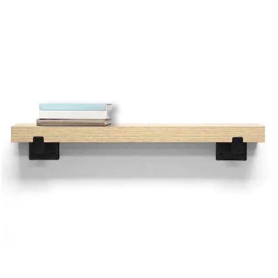 allen + roth Natural Oak Bracket Shelf 23.6-in L x 4.75-in D (1 Decorative Shelves) | Lowe's