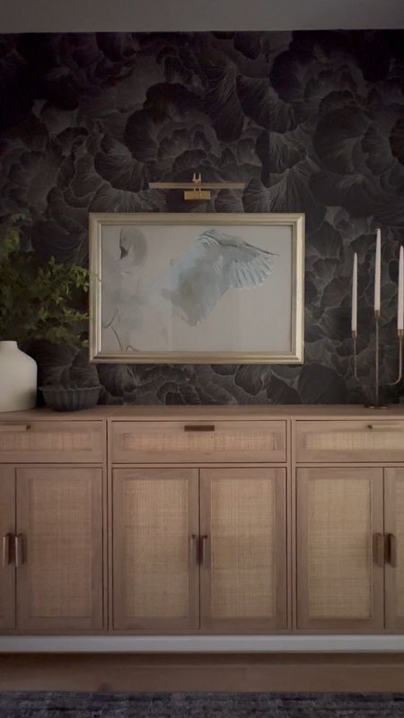 Hallway decor details! Linked a similar Amazon cabinet that would work for creating this larger console look as well!

moody wallpaper, wall art, wireless picture light, greenery stems, candleholder, vase 

#LTKstyletip #LTKhome #LTKsalealert