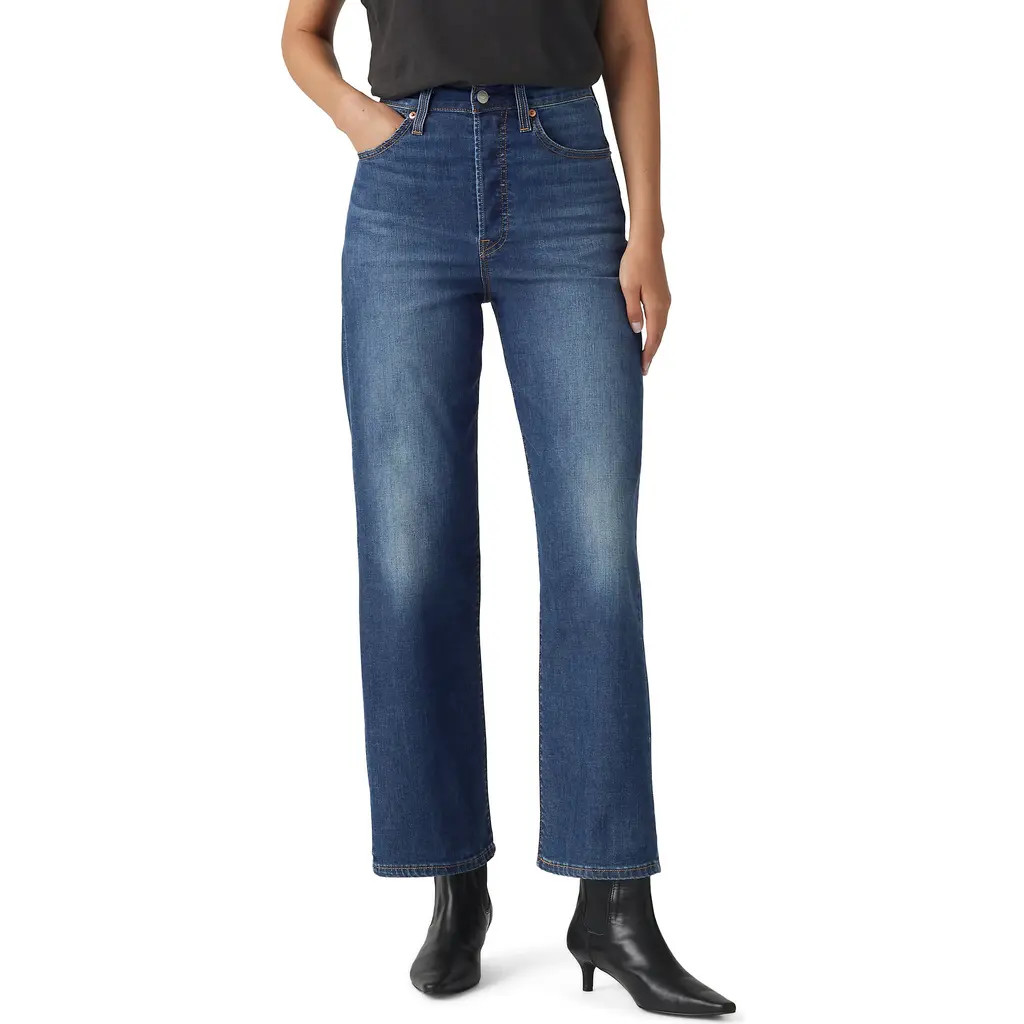 Levi's Ribcage High Waist Ankle Straight Leg Jeans in Cool Agenda at Nordstrom Rack, Size 24 27 | Nordstrom Rack