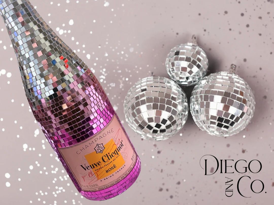 Disco Ball Champagne Bottle Luxury Champagne Disco Bling - Etsy | Etsy (US)