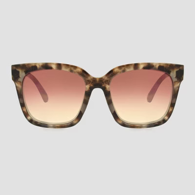 Women's Square Plastic Sunglasses - A New Day™ Brown | Target
