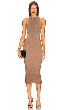 Michael Costello Lenora Dress in Brown from Revolve.com | Revolve Clothing (Global)