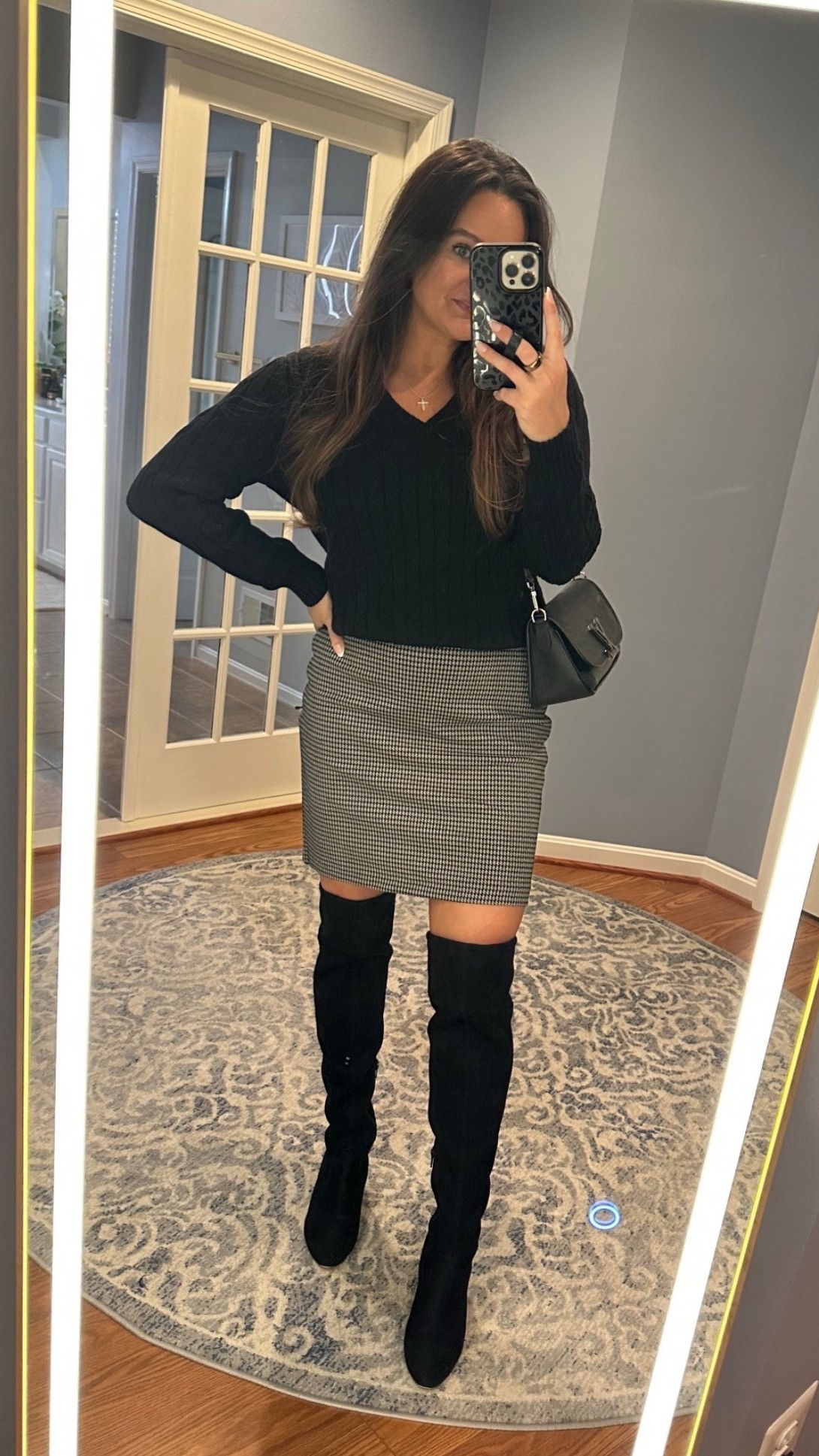 Epitome of  Fall outfit 

this skirt was a Marshall’s find but I’m linking similar options 🖤