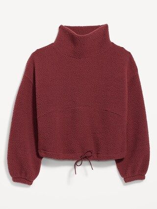 Cropped Sherpa Turtleneck Sweater for Women | Old Navy (US)