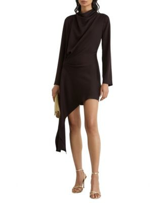 Reiss Women's Bethany Draped Long-Sleeve Mini Dress - Grape Burg | Macy's