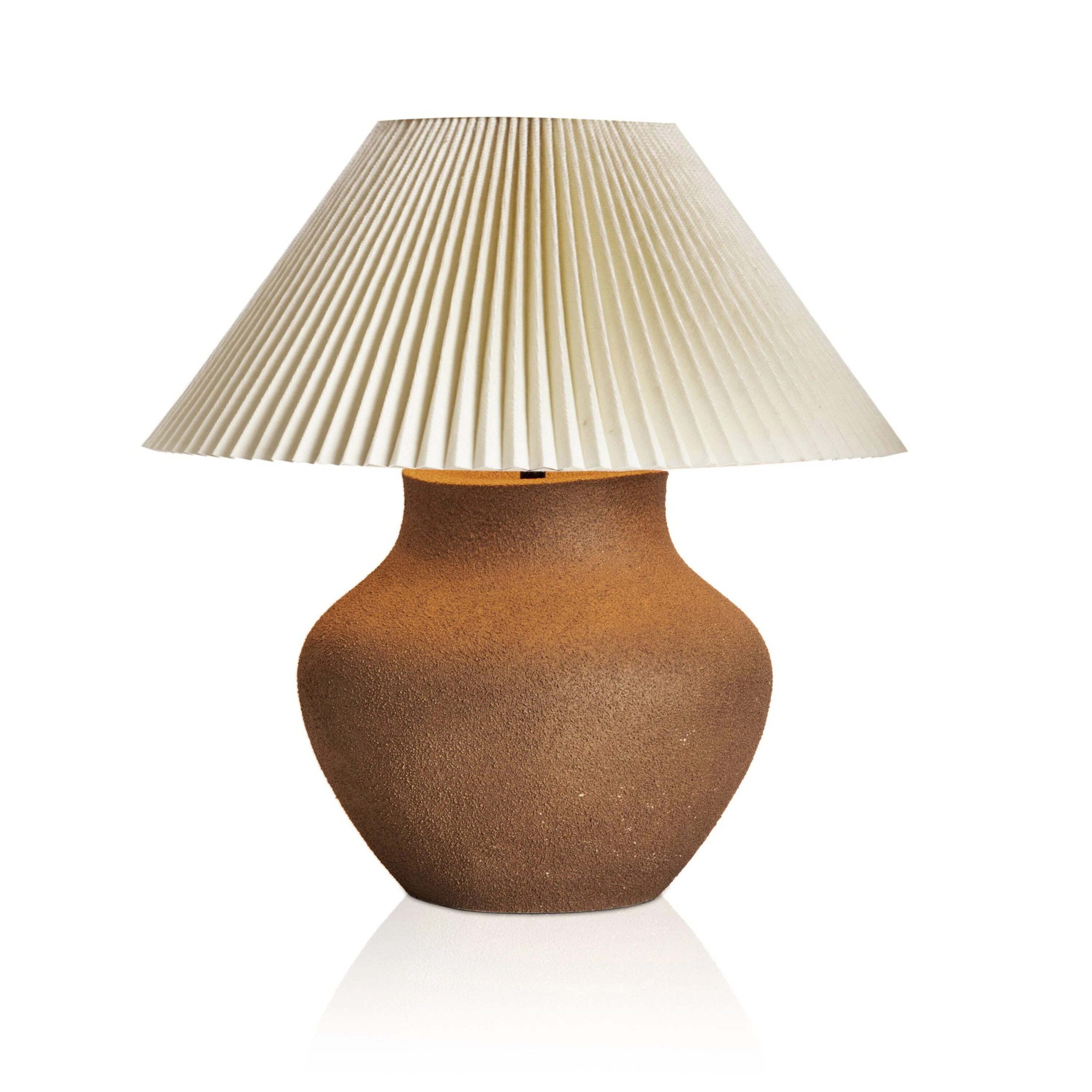 Parma Pleated Table Lamp-Textured Dark Sand Porcelain | Wayfair North America