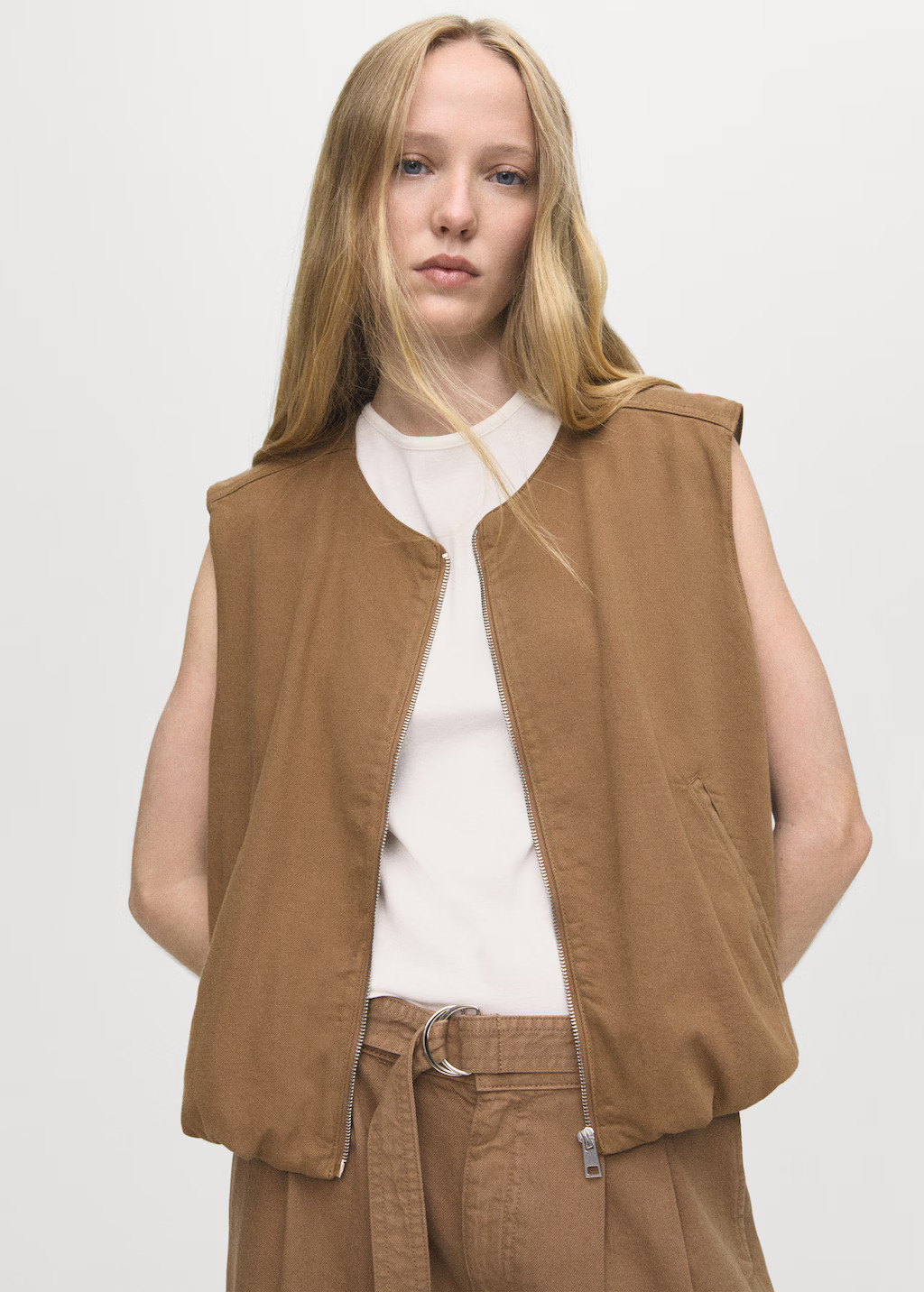 Puffer denim waistcoat | Mango (US/MX/AU)