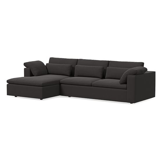 Harmony Modular 123"" Left Multi-Seat 2-Piece Sleeper Sectional w/Storage, Performance Velvet, Slate | West Elm (US)