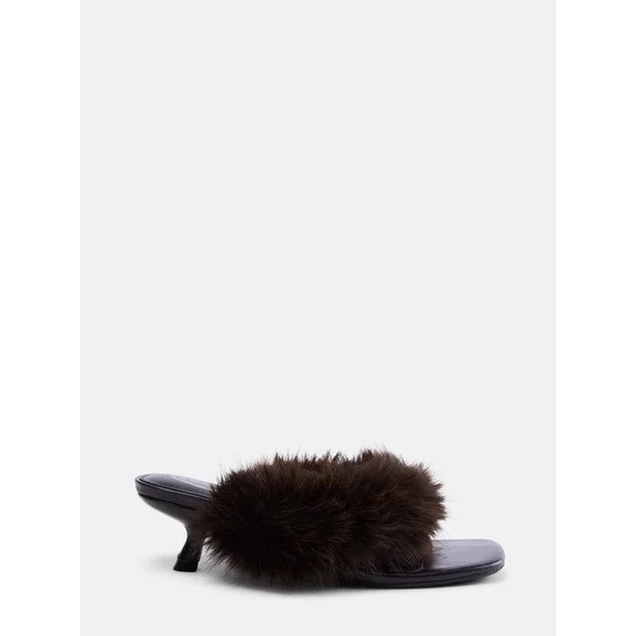 Scoop Women's Faux Fur Kitten Heels | Walmart (US)
