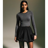 Women's Black Taffeta Puff Mini Skirt New Look | New Look (UK)