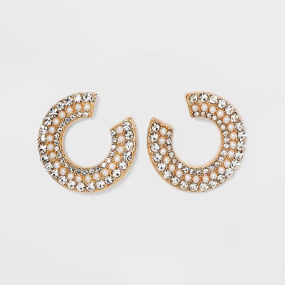 SUGARFIX by BaubleBar Pearl and Crystal Hoop Earrings - Gold | Target