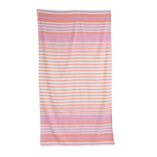Better Homes & Gardens Beach Towel, Oversized Sand Resistant Peshtemal, Pink Stripe - Walmart.com | Walmart (US)