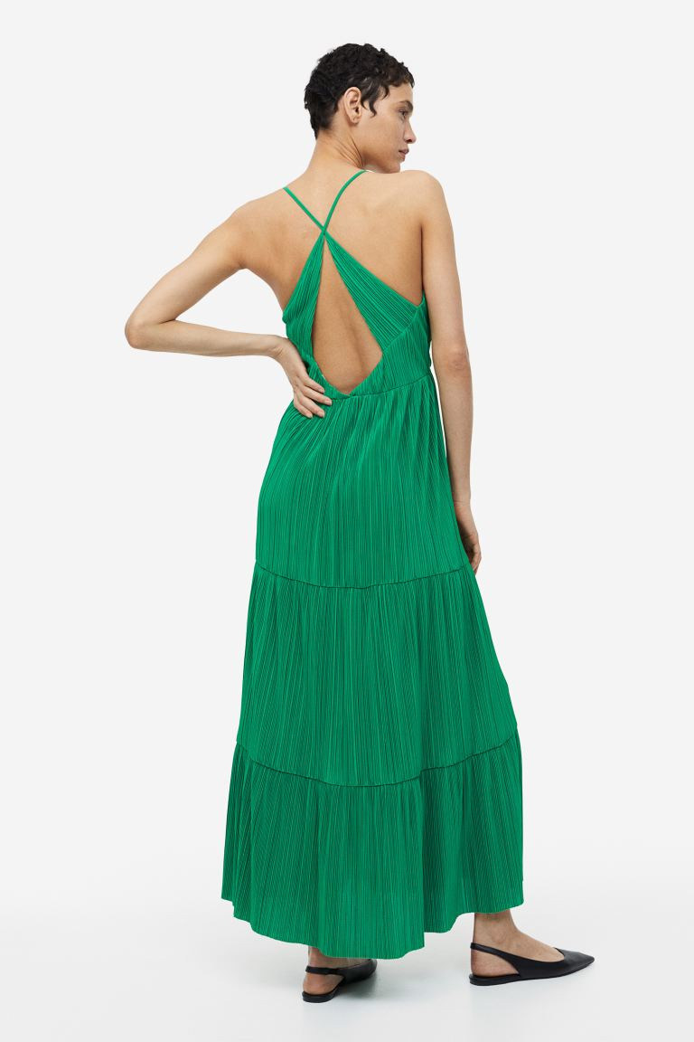 Pleated Maxi Dress - Green - Ladies | H&M US | H&M (US, CA, MX)