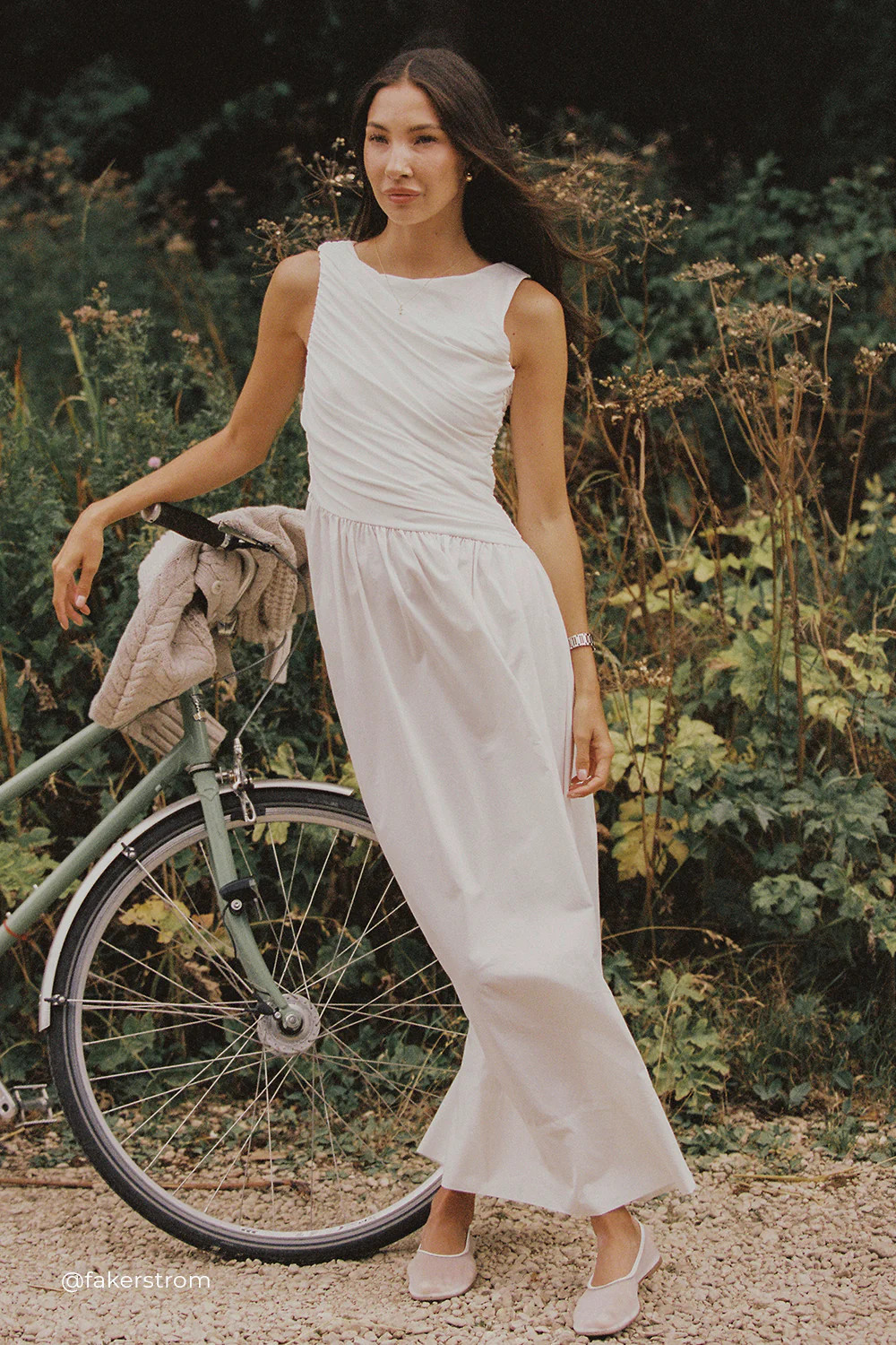 ALEXANDRA WHITE HYBRID MIDI DRESS | DISSH