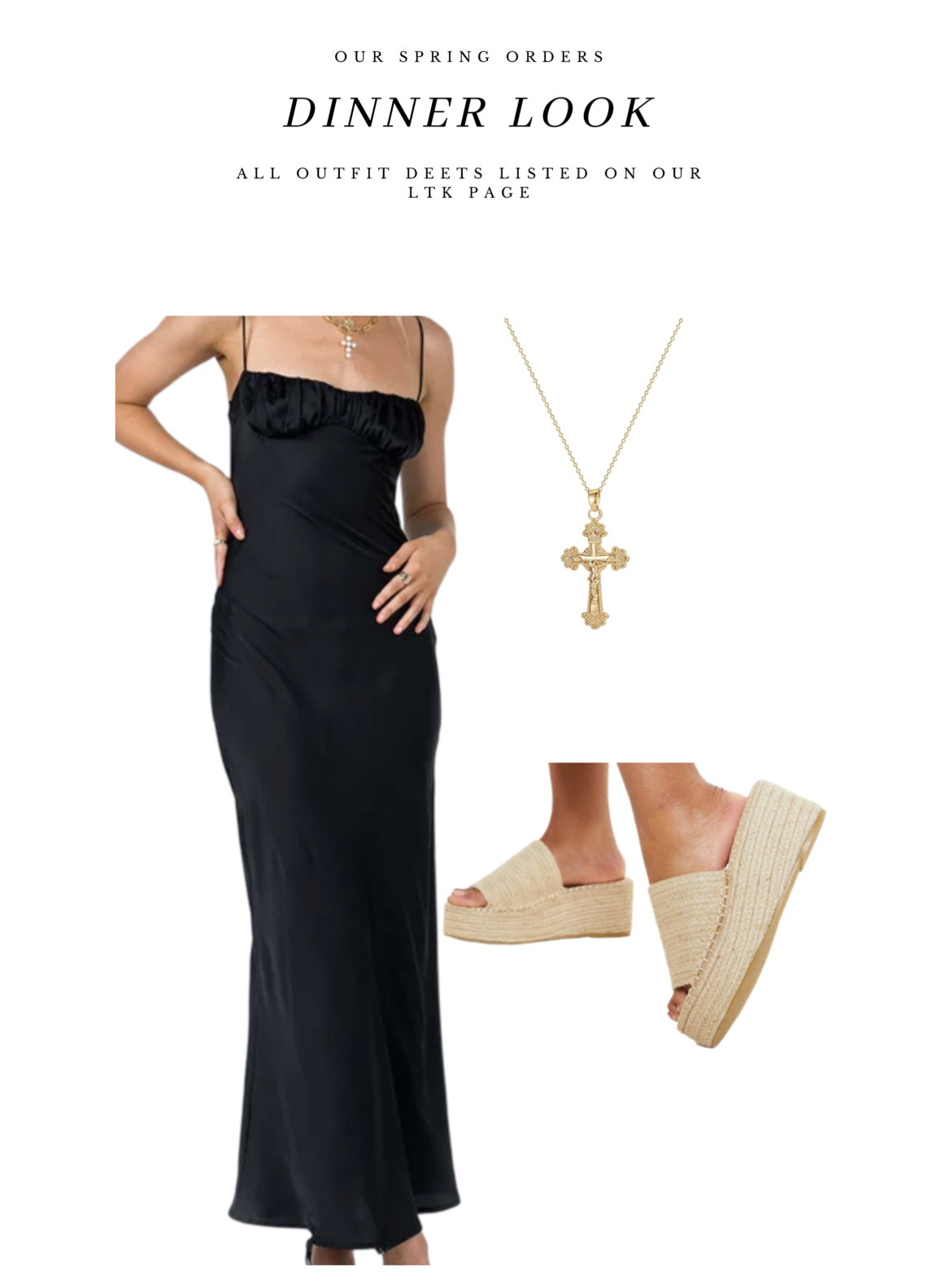 Look 3 | Our spring vacation orders 

• Princess Polly Zeller Maxi Dress
• Pretty Little Thing Natural Espadrille Mule Platform Sandal
• Amazon Fettero Cross Necklace 

#LTKtravel #LTKFind #LTKswim