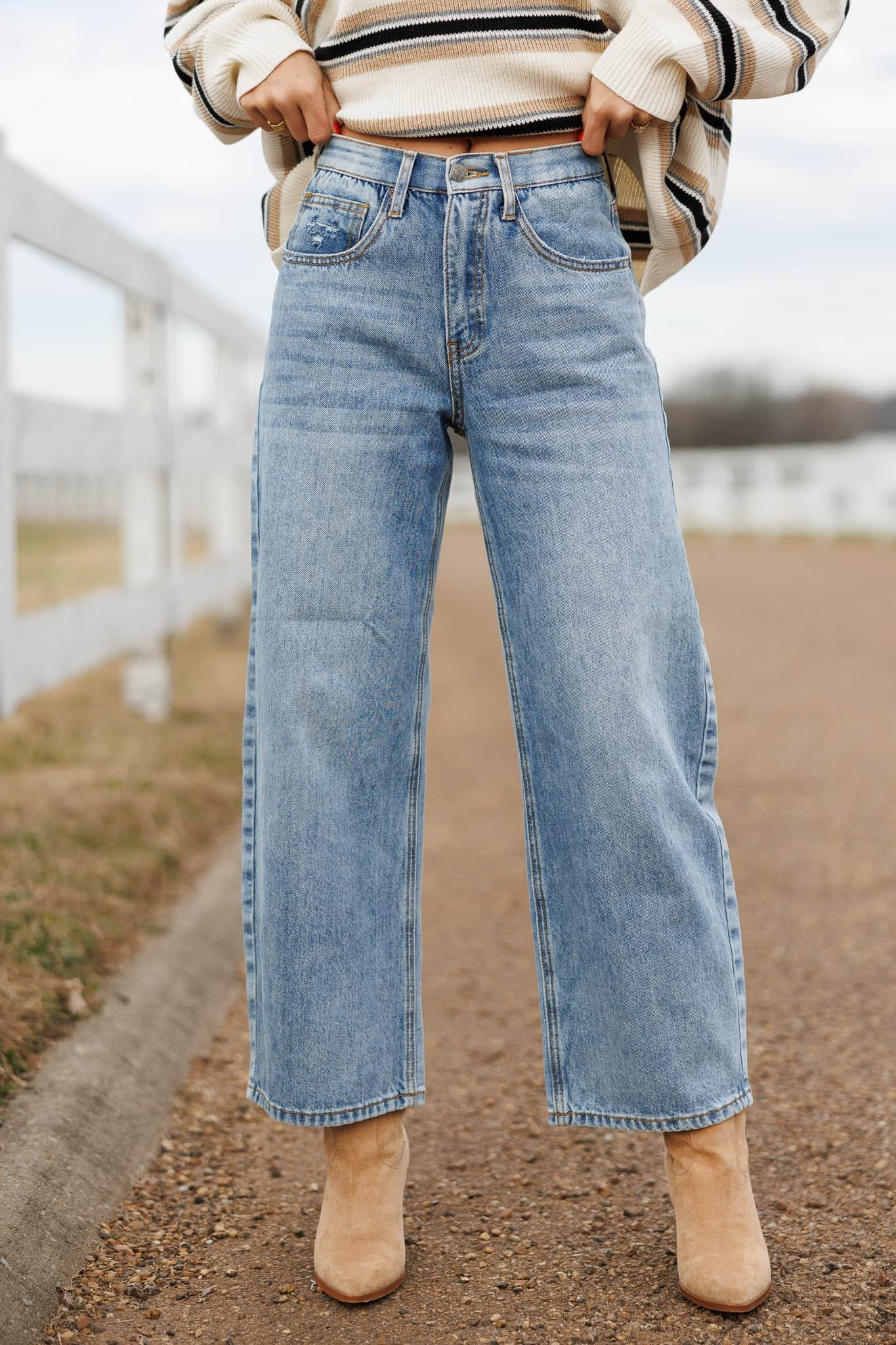 High Rise Curve Barrel Stretch Jeans | Lane 201 Boutique